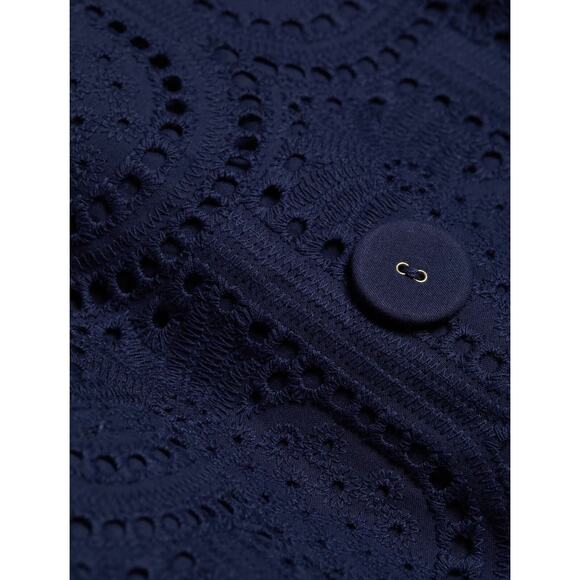 FARM Rio Blue Eyelet Coat - Picture 4 of 9